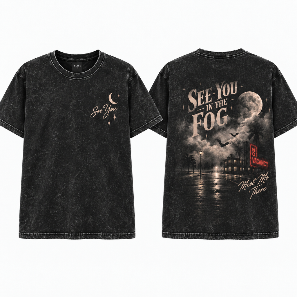 See You In The Fog Acid Wash Tee