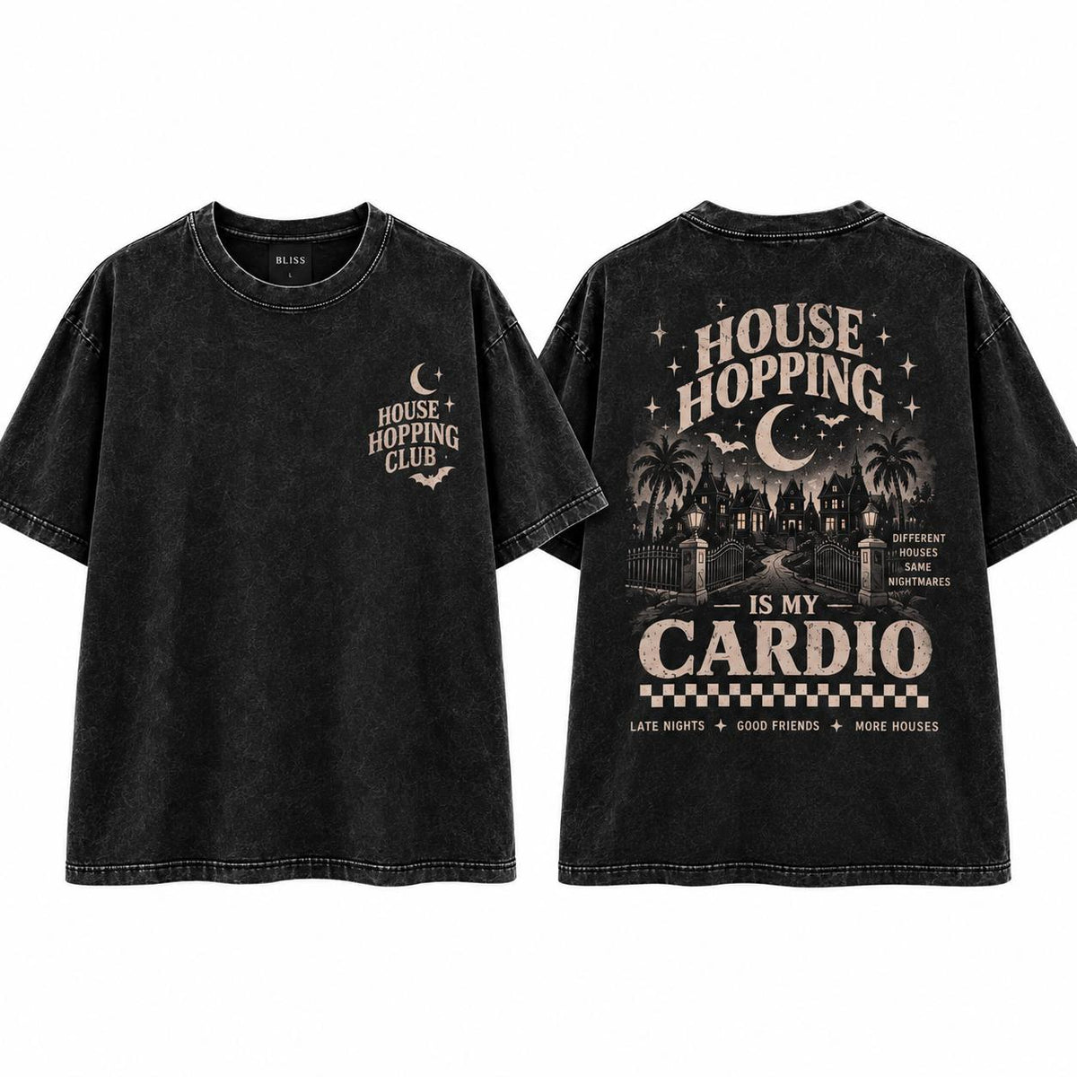 House Hopping Club Acid Wash Tee